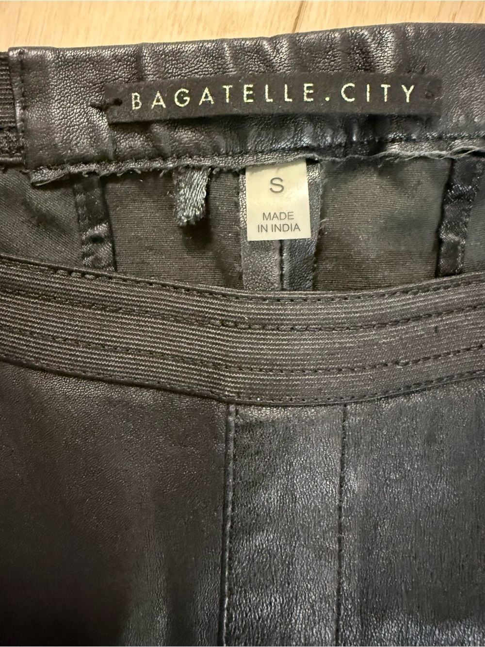 Bagatelle City Black Genuine Leather Leggings - Picture 3 of 4